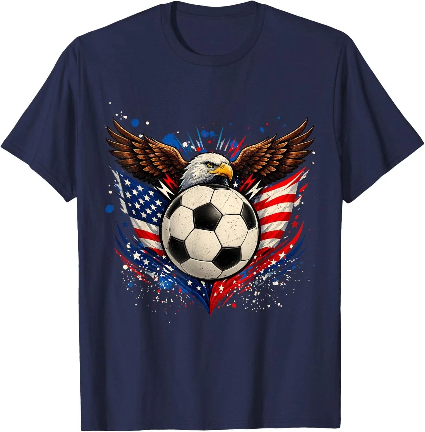 American Flag Soccer Ball 4th of July Patriotic Men Women Unisex T-Shirt Unisex T-shirt, Sweatshirt, Hoodie, Long Sleeve Tee - T-Shirt, Sweatshirt, Hoodie