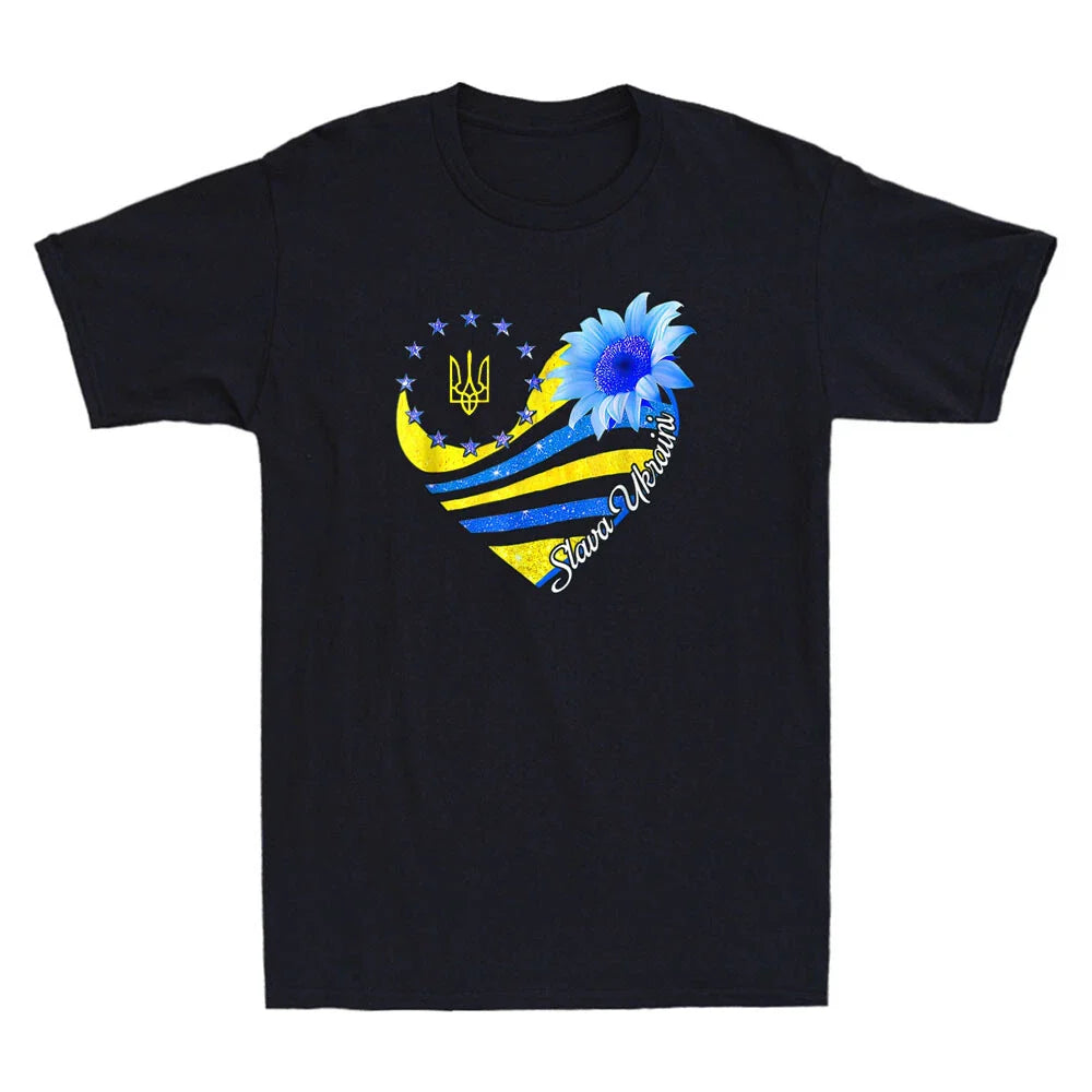 Slava Ukraini Sunflower Ukrainian Flag Stand With Ukraine Novelty Men's T-Shirt Unisex T-shirt, Sweatshirt, Hoodie, Long Sleeve Tee - T-Shirt, Sweatshirt, Hoodie