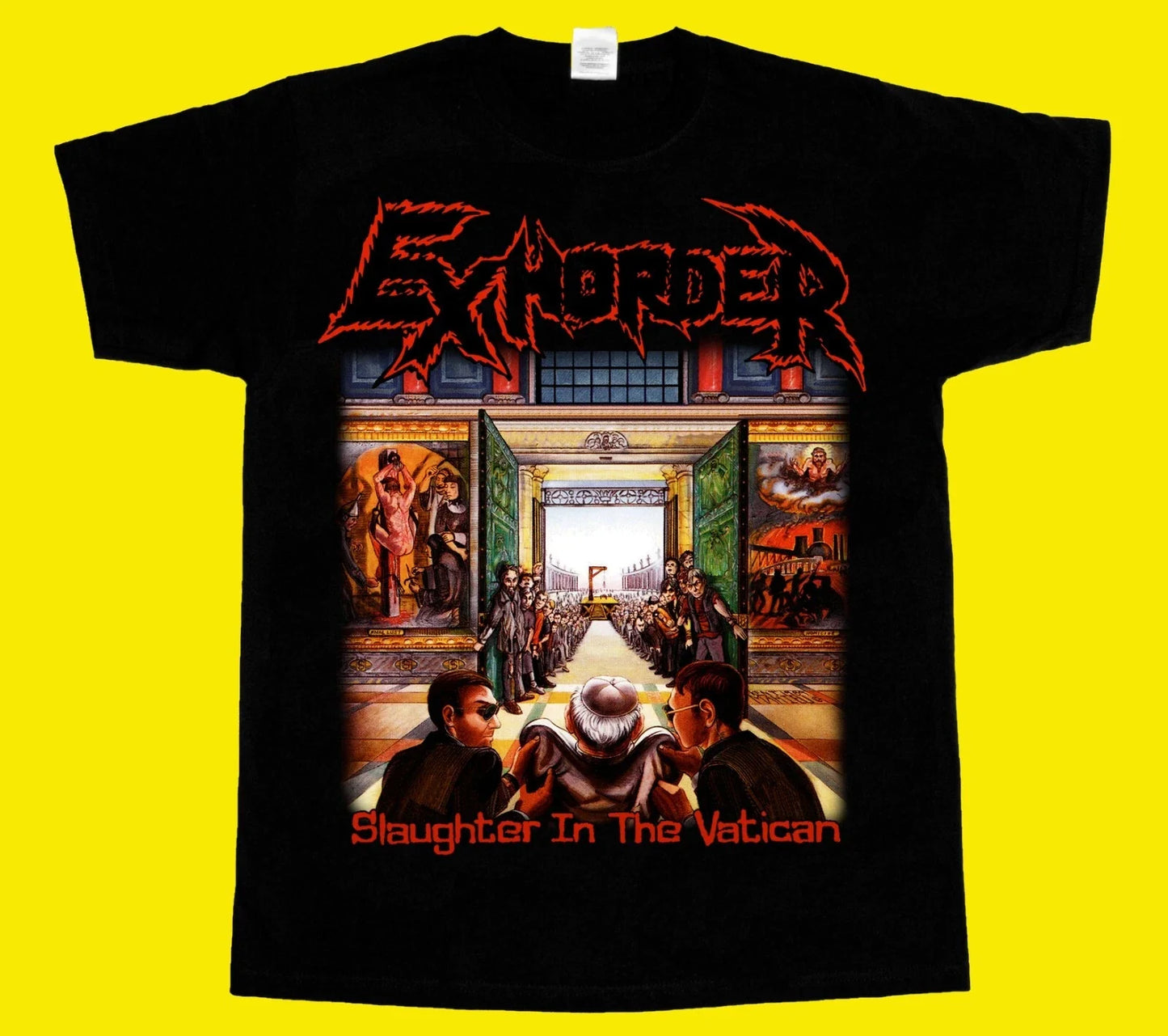 EXHORDER SLAUGHTER IN THE VATICAN NEW short long sleeve BLACK T-SHIRT 345XL Unisex T-shirt, Sweatshirt, Hoodie, Long Sleeve Tee - T-Shirt, Sweatshirt, Hoodie
