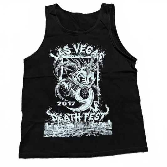 2000's Death Fest Death Metal Music Festival Black Grunge Tank Size M Unisex T-shirt, Sweatshirt, Hoodie, Long Sleeve Tee - T-Shirt, Sweatshirt, Hoodie