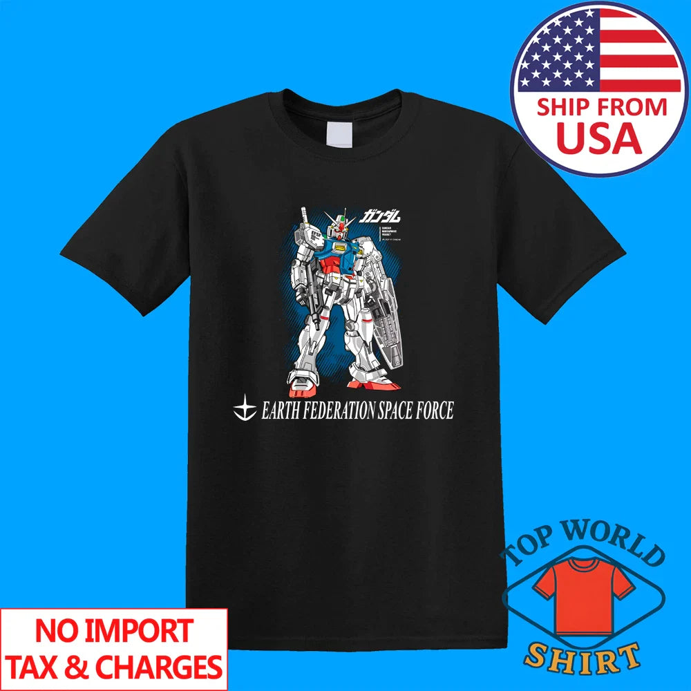 Gundam Earth Federation Space Force RX-78 Men's Black Size S to 5XL Unisex T-shirt, Sweatshirt, Hoodie, Long Sleeve Tee - T-Shirt, Sweatshirt, Hoodie