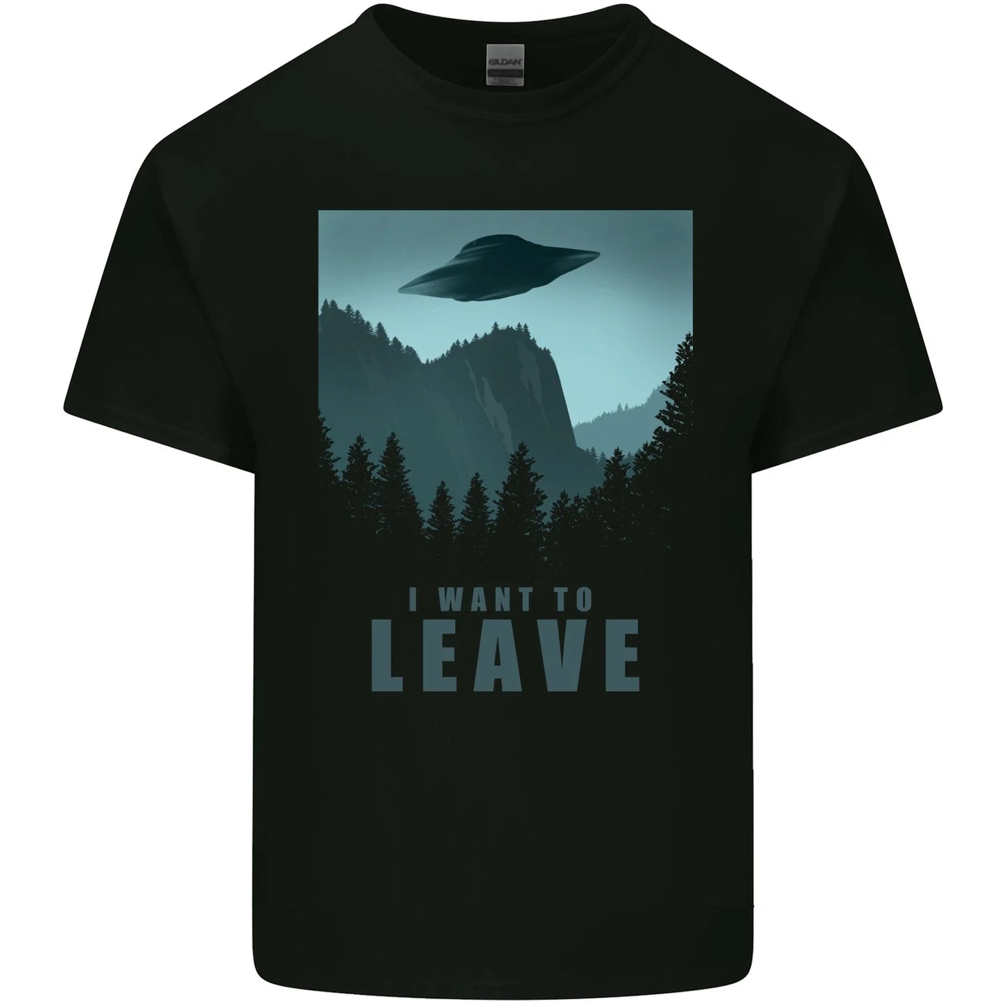 UFO I Want Leave Funny Alien Anti Social Mens Cotton T-Shirt Tee Top Unisex T-shirt, Sweatshirt, Hoodie, Long Sleeve Tee - T-Shirt, Sweatshirt, Hoodie