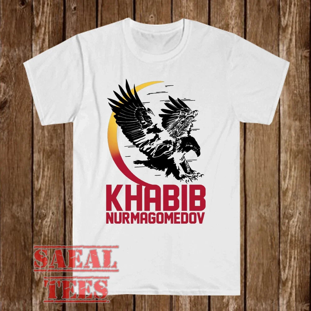 Khabib Nurmagomedov The Eagle Russian Men's White Size S-5XL Unisex T-shirt, Sweatshirt, Hoodie, Long Sleeve Tee - T-Shirt, Sweatshirt, Hoodie