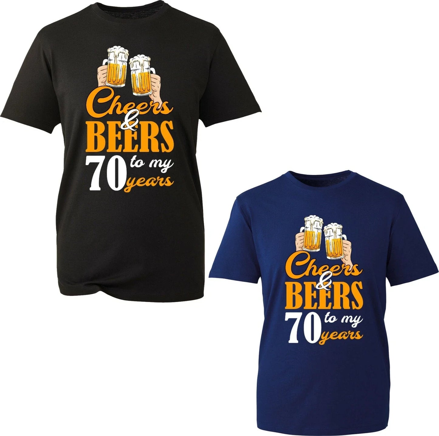 Cheers & Beers To my 70th Years T-Shirt Funny Birthday Gift For Grandpa Tee Top Unisex T-shirt, Sweatshirt, Hoodie, Long Sleeve Tee - T-Shirt, Sweatshirt, Hoodie