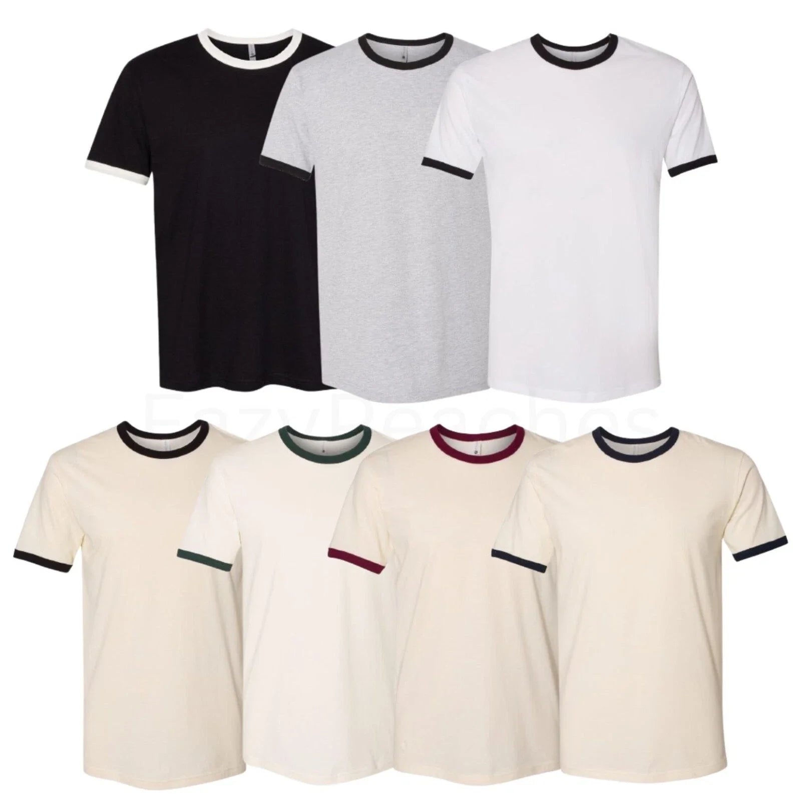 Next Level Men's S-3XL Ultra Soft Cotton Ringer T-Shirt, Basic Crewneck Tee Unisex T-shirt, Sweatshirt, Hoodie, Long Sleeve Tee - T-Shirt, Sweatshirt, Hoodie