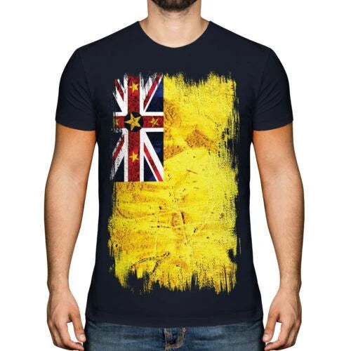 Niue Grunge Flagge Herren T-Shirt Niu ? Fuball Niuean Geschenk Unisex T-shirt, Sweatshirt, Hoodie, Long Sleeve Tee - T-Shirt, Sweatshirt, Hoodie