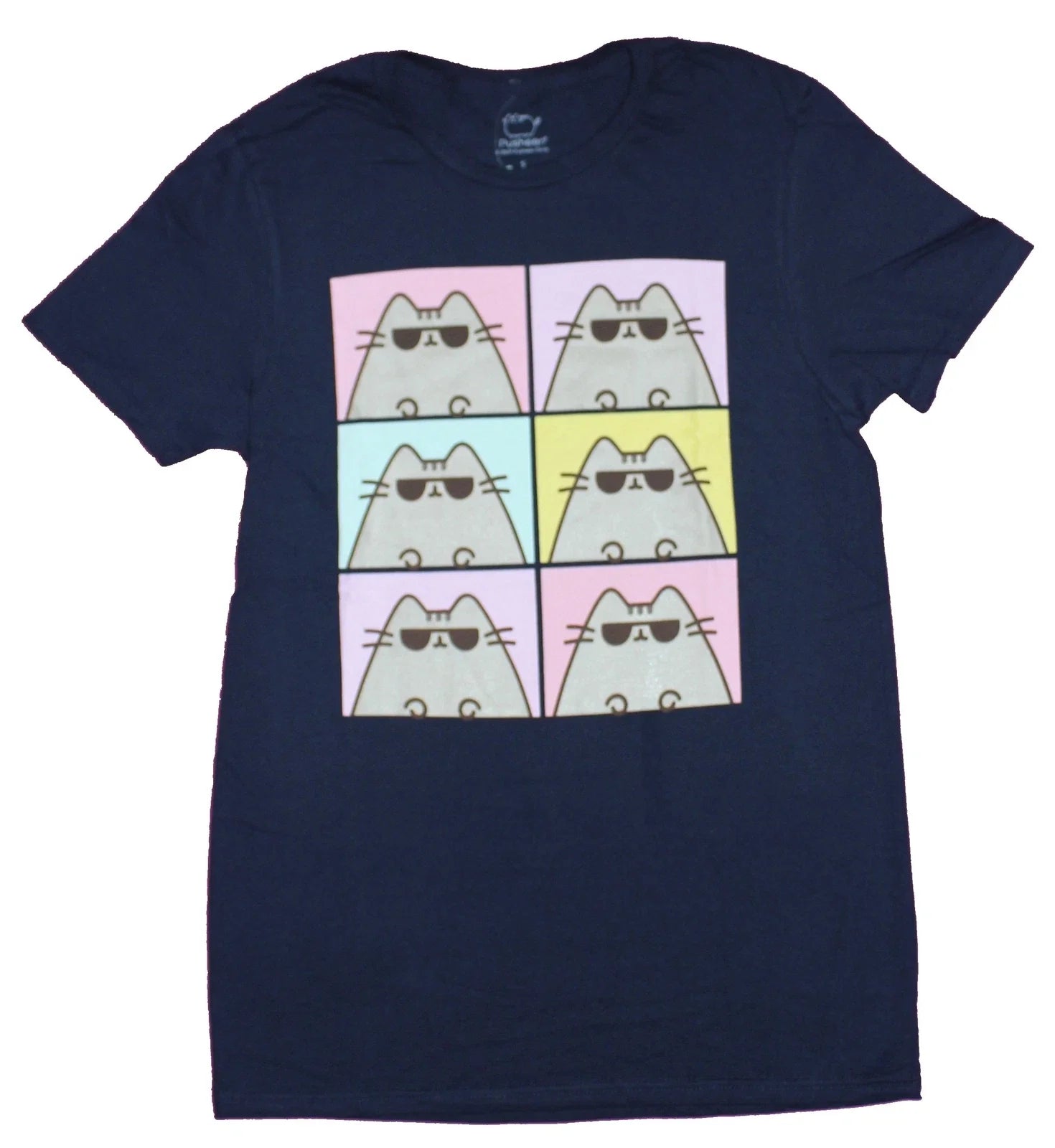 Pusheen Adult New T-Shirt - 6 Pastel Boxes of Sunglass Wearing Cat Unisex T-shirt, Sweatshirt, Hoodie, Long Sleeve Tee - T-Shirt, Sweatshirt, Hoodie