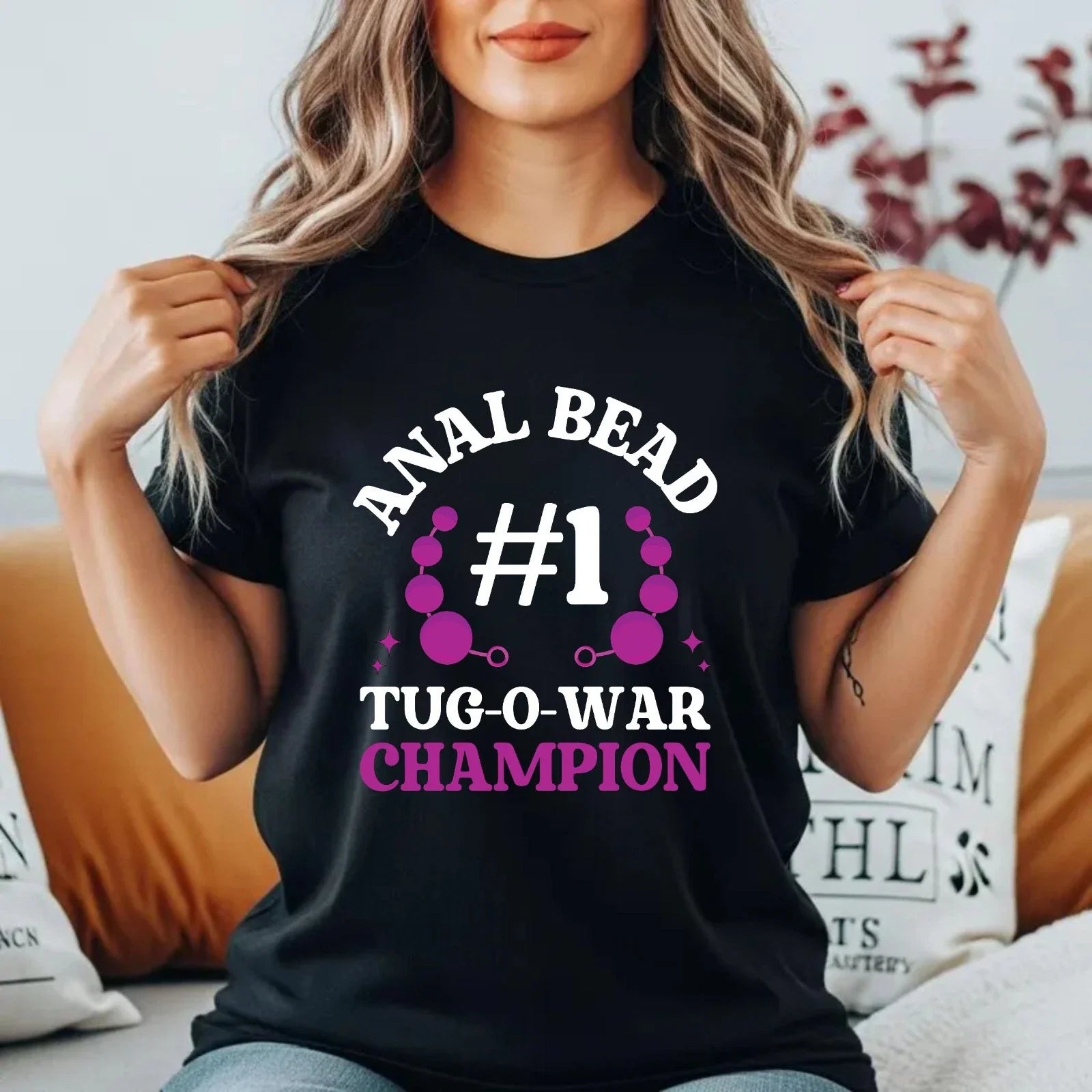 Anal Bead Funny T-Shirt Tug-O-War Champion #1 Adult Humour Unisex Gift Tee Top Unisex T-shirt, Sweatshirt, Hoodie, Long Sleeve Tee - T-Shirt, Sweatshirt, Hoodie