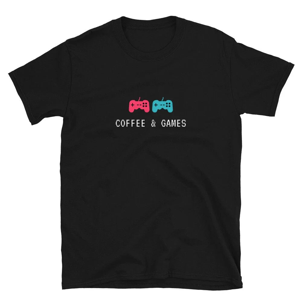 Coffee & Games T-Shirt, coffee Shirt, game shirt, coffee gift, funny shirt Unisex T-shirt, Sweatshirt, Hoodie, Long Sleeve Tee - T-Shirt, Sweatshirt, Hoodie