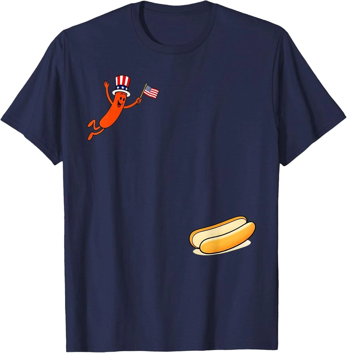 Hotdog Freedom Dive Funny Uncle Sam Hot Dog Jumping Into Bun Unisex T-Shirt Unisex T-shirt, Sweatshirt, Hoodie, Long Sleeve Tee - T-Shirt, Sweatshirt, Hoodie