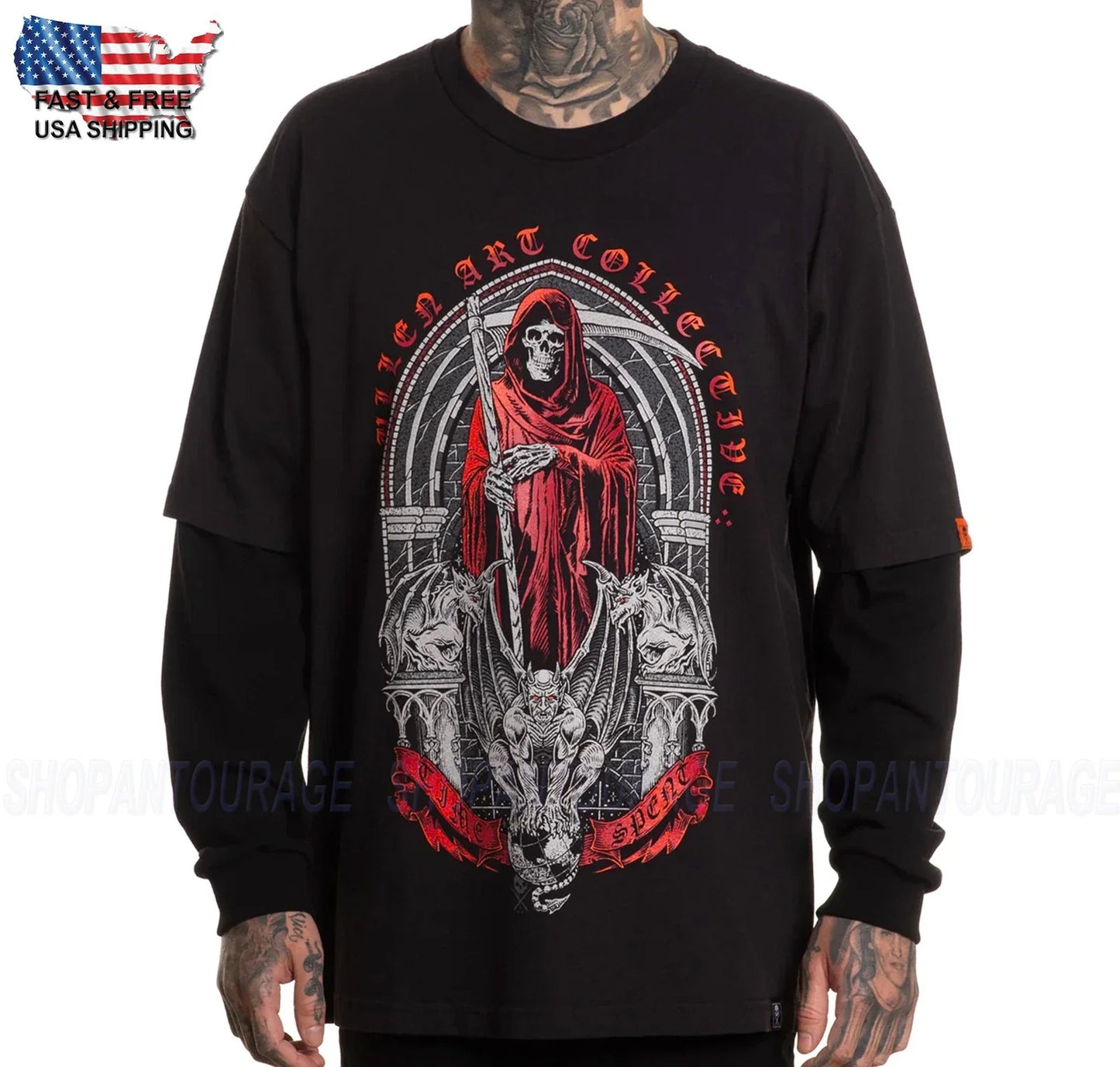 Sullen Art Collective Time Spent SCM7004 Long Sleeve 2-Fer T-shirt For Men Unisex T-shirt, Sweatshirt, Hoodie, Long Sleeve Tee - T-Shirt, Sweatshirt, Hoodie
