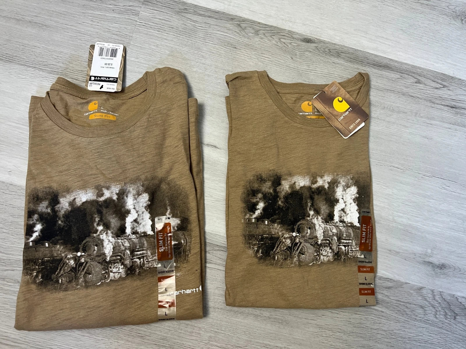Lot of 2 Mens Carhartt T Shirts  Slim Fit  Large Unisex T-shirt, Sweatshirt, Hoodie, Long Sleeve Tee - T-Shirt, Sweatshirt, Hoodie