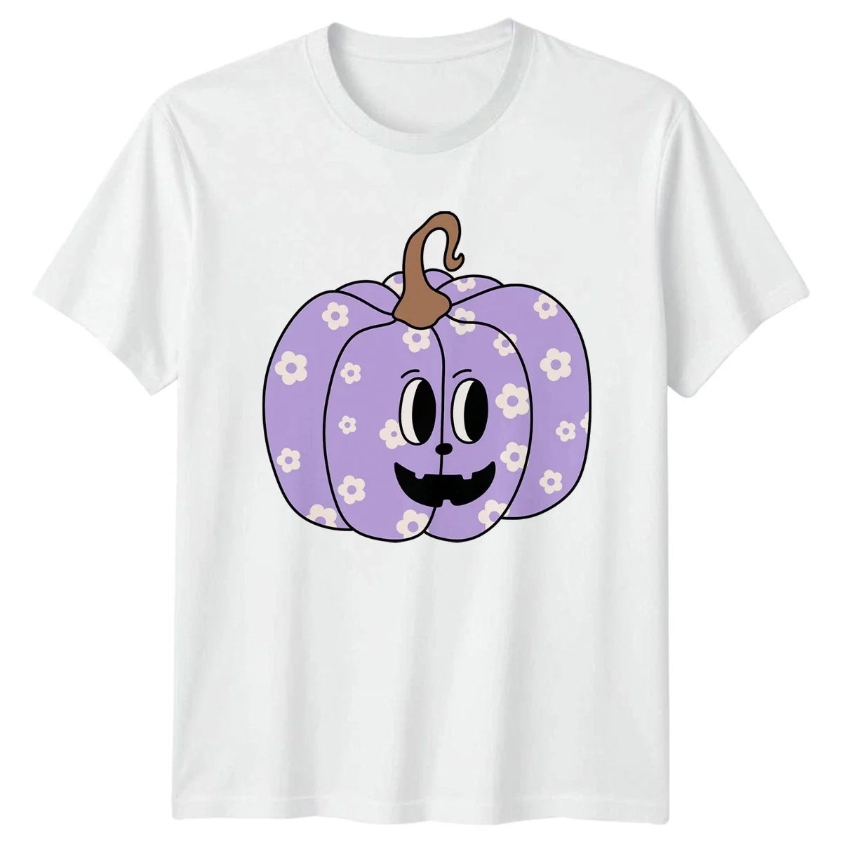 Purple Floral Pumpkin Womens T-Shirt Cute Halloween Gift For Her Unisex T-shirt, Sweatshirt, Hoodie, Long Sleeve Tee - T-Shirt, Sweatshirt, Hoodie