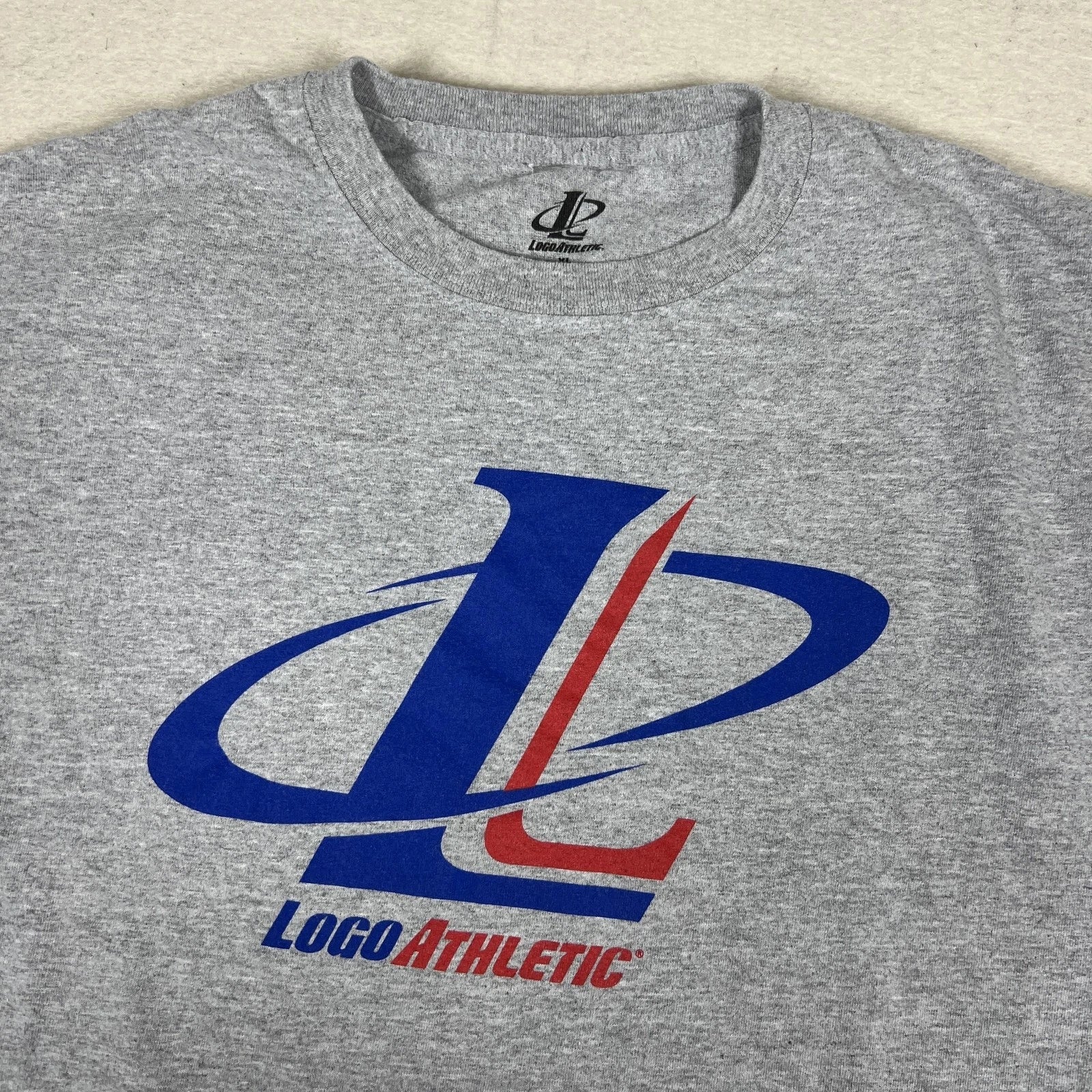 Y2K Logo Athletic Shirt Mens XL Gray Big Logo Graphic Tee Sports Cotton Unisex T-shirt, Sweatshirt, Hoodie, Long Sleeve Tee - T-Shirt, Sweatshirt, Hoodie