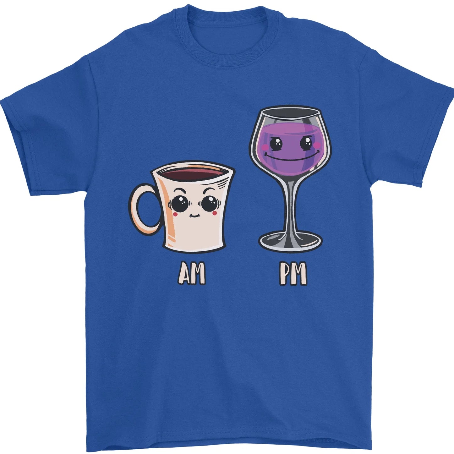 Coffee am Wine pm Funny Alcohol Prosecco Mens T-Shirt 100% Cotton Unisex T-shirt, Sweatshirt, Hoodie, Long Sleeve Tee - T-Shirt, Sweatshirt, Hoodie