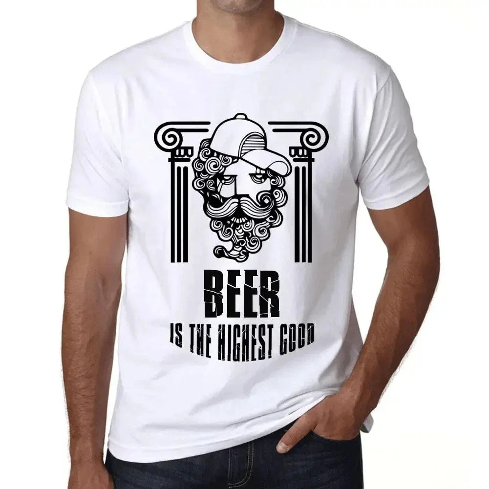 Men's Graphic T-Shirt Beer Is The Highest Good Eco-Friendly Limited Edition Unisex T-shirt, Sweatshirt, Hoodie, Long Sleeve Tee - T-Shirt, Sweatshirt, Hoodie