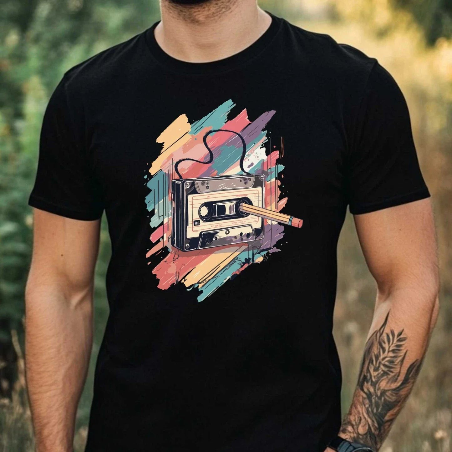 Mens Retro Tech Motif Cotton T-Shirt Size XS to 5XL Unisex T-shirt, Sweatshirt, Hoodie, Long Sleeve Tee - T-Shirt, Sweatshirt, Hoodie
