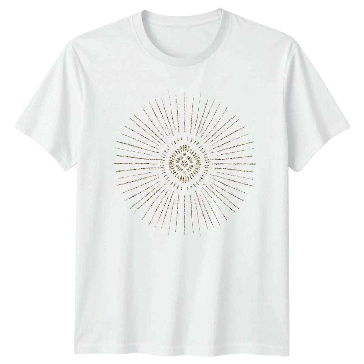 Distressed Gold Sunburst Abstract Minimalist T-Shirt Boho Christmas Gift Unisex T-shirt, Sweatshirt, Hoodie, Long Sleeve Tee - T-Shirt, Sweatshirt, Hoodie