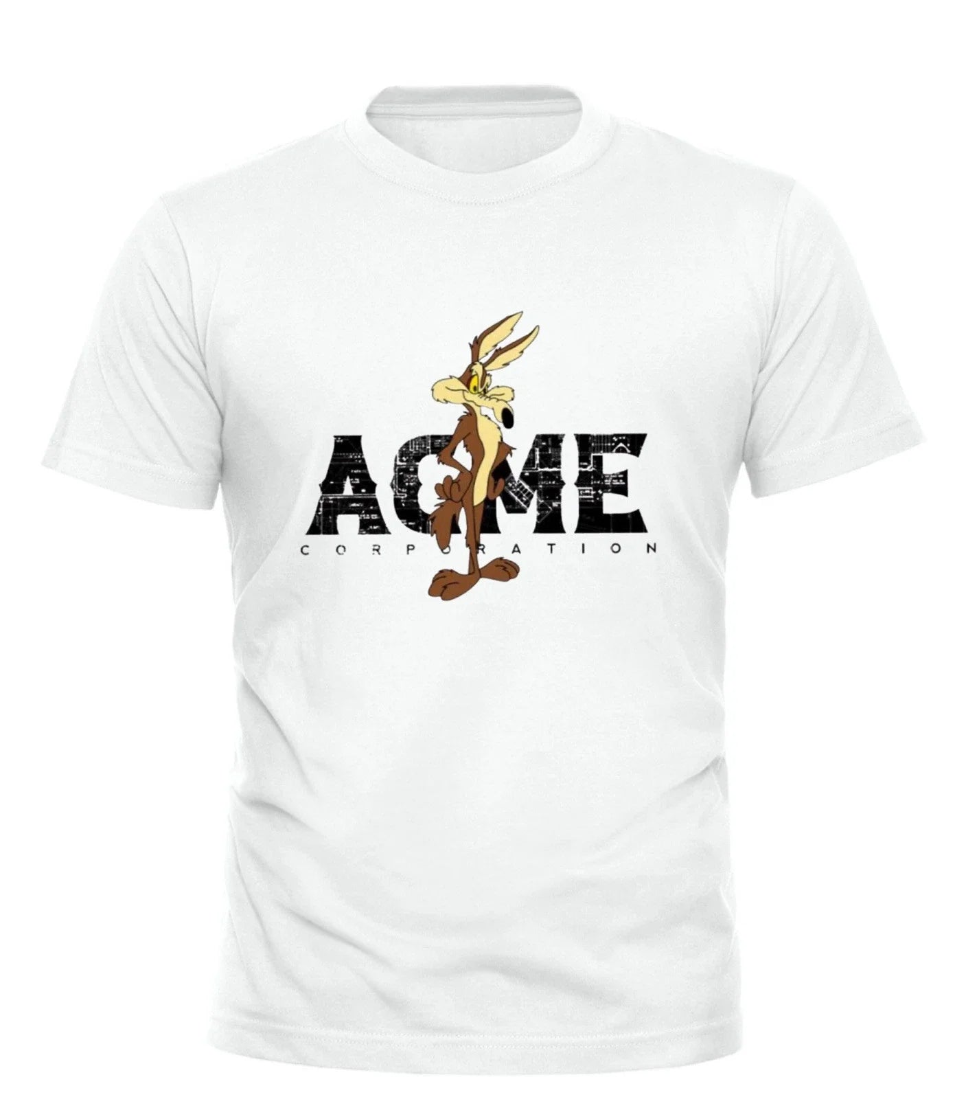 Wile E. Coyote ACME Roadrunner Cartoon 80s Mens T Shirt Colour White Unisex T-shirt, Sweatshirt, Hoodie, Long Sleeve Tee - T-Shirt, Sweatshirt, Hoodie
