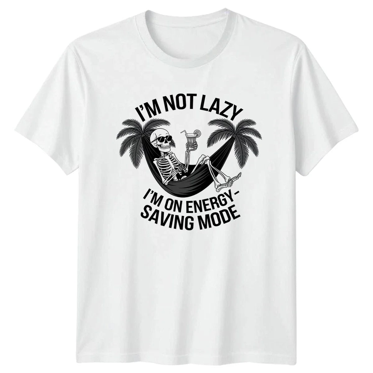 Im Not Lazy Im On T-Shirt Skeleton Hammock Humor Birthday Gift For Him And Her Unisex T-shirt, Sweatshirt, Hoodie, Long Sleeve Tee - T-Shirt, Sweatshirt, Hoodie