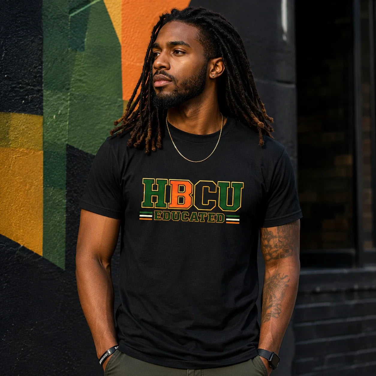Men HBCU Educated T-Shirt | Collegiate Pride, Retro Lettering Vintage HBCU shirt Unisex T-shirt, Sweatshirt, Hoodie, Long Sleeve Tee - T-Shirt, Sweatshirt, Hoodie