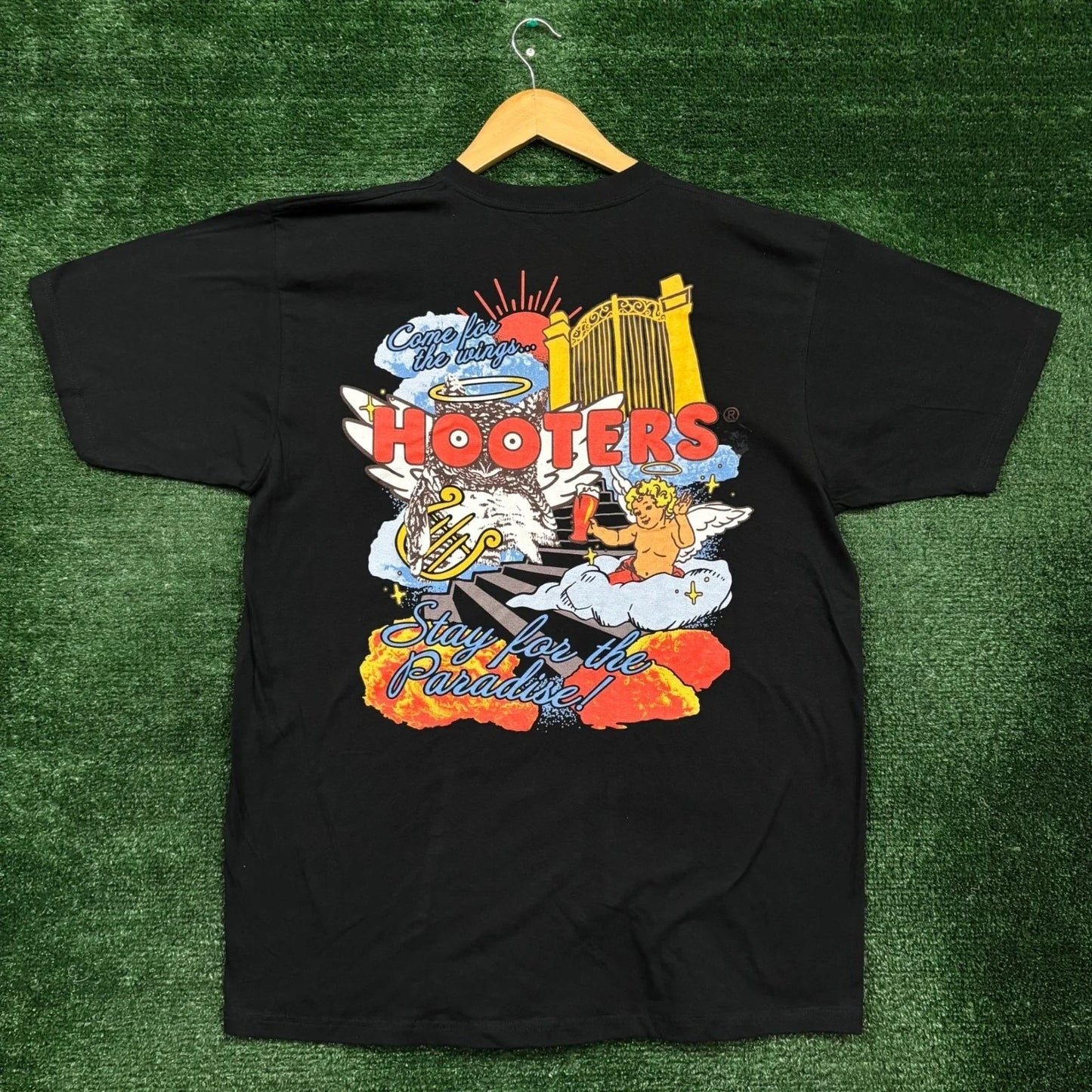 Hooters Came For The Wings Stay For The Paradise T-Shirt Size 2X Unisex T-shirt, Sweatshirt, Hoodie, Long Sleeve Tee - T-Shirt, Sweatshirt, Hoodie