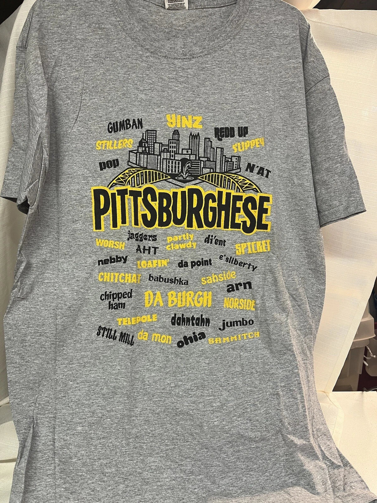 Fruit Of The Loom PITTSBURGHESE Language Definitions T SHIRT  Pittsburgh S M L Unisex T-shirt, Sweatshirt, Hoodie, Long Sleeve Tee - T-Shirt, Sweatshirt, Hoodie
