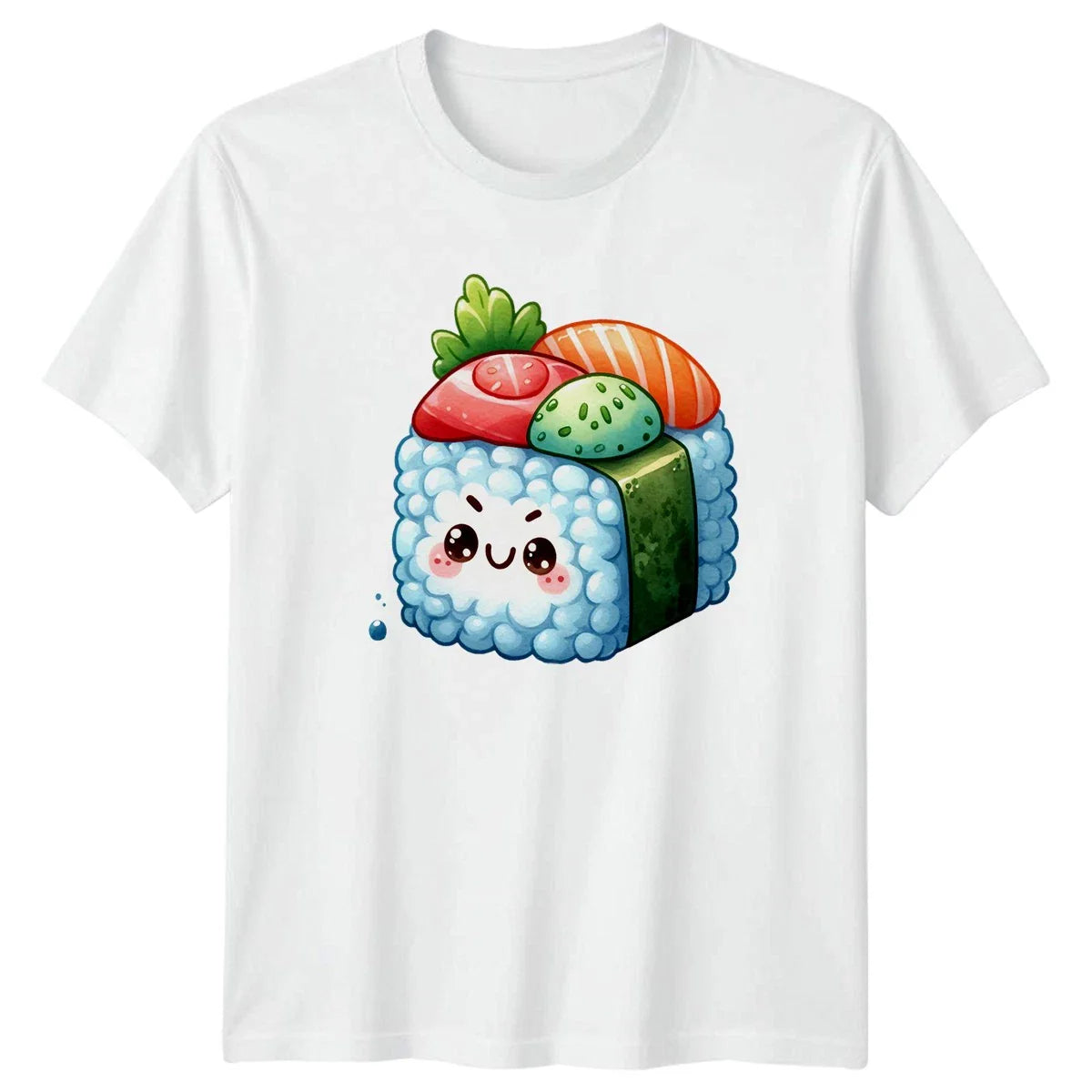 Grumpy Sushi Roll Japanese Food T-Shirt Kawaii Food Japanese Food Birthday Unisex T-shirt, Sweatshirt, Hoodie, Long Sleeve Tee - T-Shirt, Sweatshirt, Hoodie