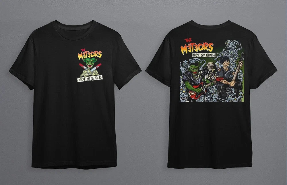 NEW The Meteors band T-shirt black 2 SIDES Unisex All Sizes 2F387 Unisex T-shirt, Sweatshirt, Hoodie, Long Sleeve Tee - T-Shirt, Sweatshirt, Hoodie