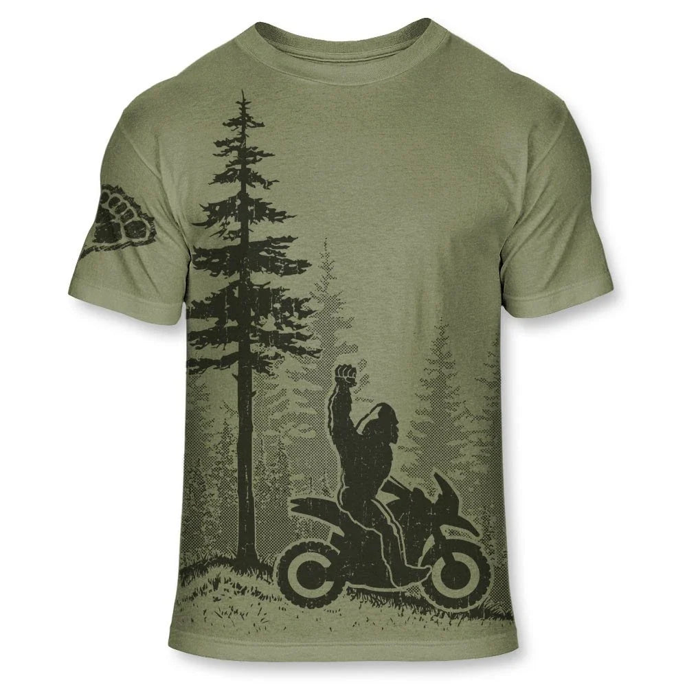 Mens Bigfoot Adventure Motorcycle T Shirt Funny Sasquatch ADV Tee  F010 Unisex T-shirt, Sweatshirt, Hoodie, Long Sleeve Tee - T-Shirt, Sweatshirt, Hoodie