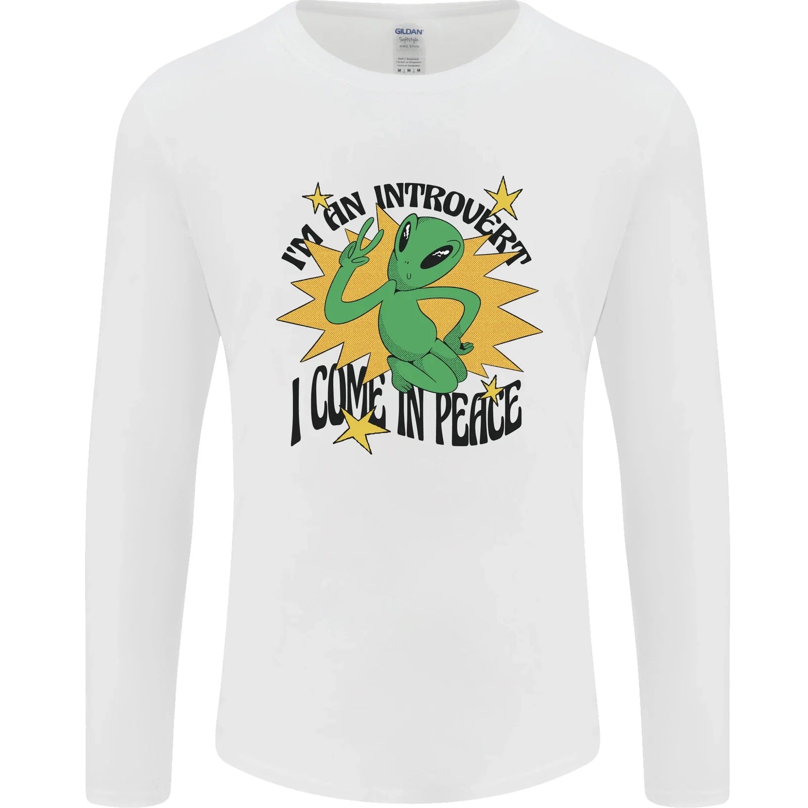 Alien Introvert I Come in Peace Funny UFO Mens Long Sleeve T-Shirt Unisex T-shirt, Sweatshirt, Hoodie, Long Sleeve Tee - T-Shirt, Sweatshirt, Hoodie