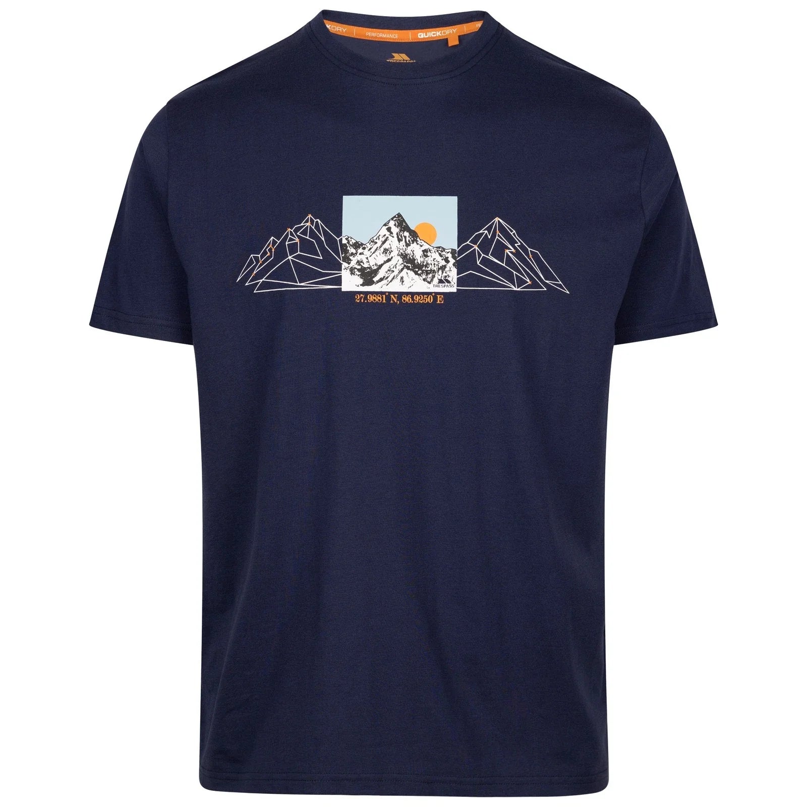 Trespass Mens Casual T-Shirt Grande - Woven Top with Printed Detail Unisex T-shirt, Sweatshirt, Hoodie, Long Sleeve Tee - T-Shirt, Sweatshirt, Hoodie