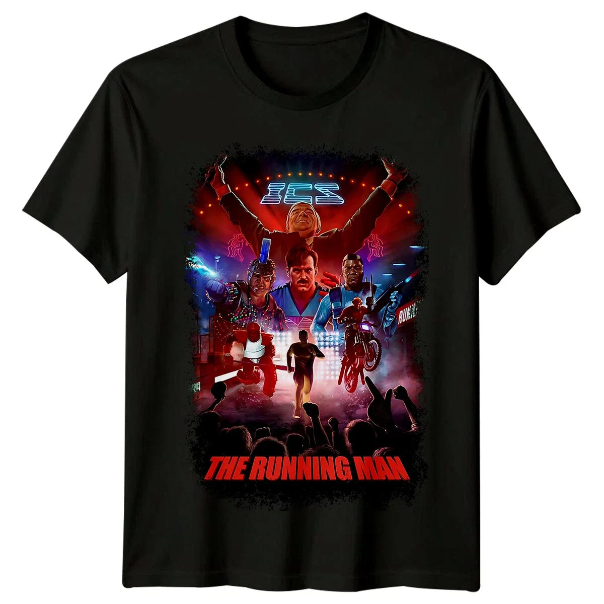 The Running Man (1987) Movie Poster Inspired T-Shirt Retro 80s Tee Unisex Unisex T-shirt, Sweatshirt, Hoodie, Long Sleeve Tee - T-Shirt, Sweatshirt, Hoodie