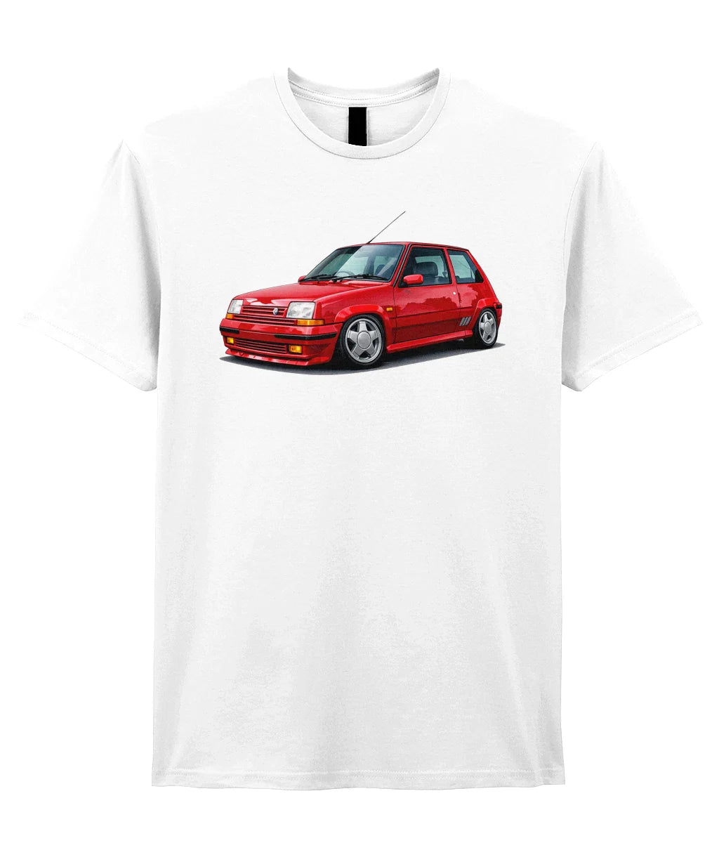 Cartoon Renault 5 GT Turbo Car Drawing T-Shirt. Unisex T-shirt, Sweatshirt, Hoodie, Long Sleeve Tee - T-Shirt, Sweatshirt, Hoodie