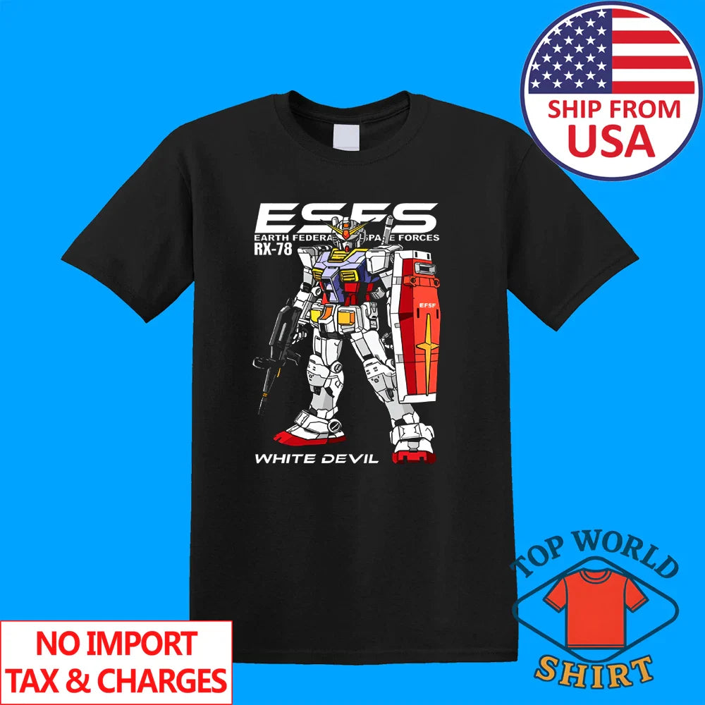 Gundam White Devil Men's Black Size S to 5XL Unisex T-shirt, Sweatshirt, Hoodie, Long Sleeve Tee - T-Shirt, Sweatshirt, Hoodie