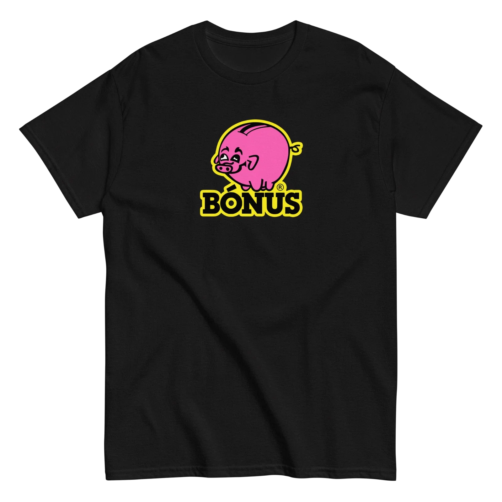 BONUS Iceland Supermarket Pink Piggy Bank Logo Tee Reykjavik Iceland Souvenir Unisex T-shirt, Sweatshirt, Hoodie, Long Sleeve Tee - T-Shirt, Sweatshirt, Hoodie