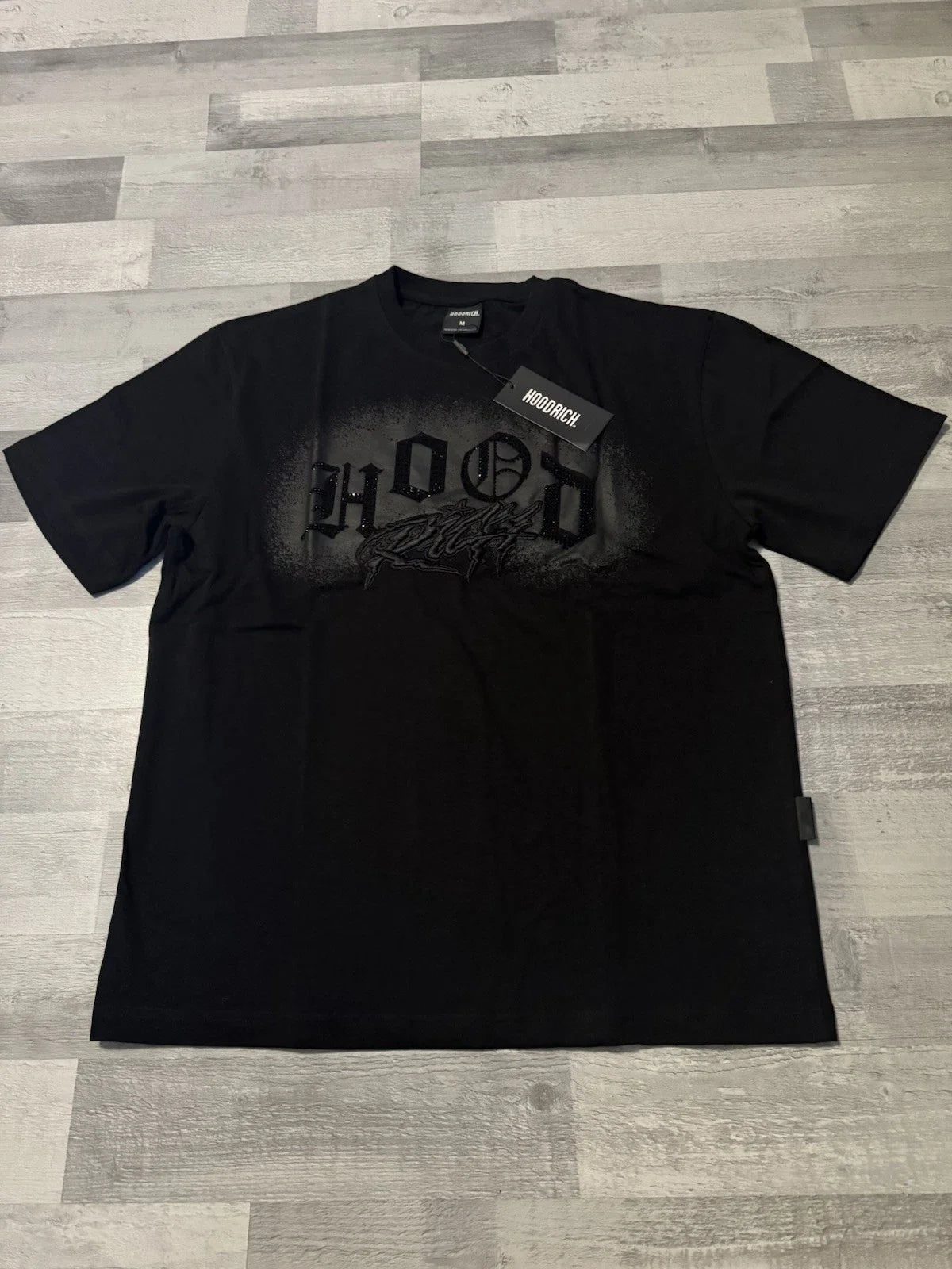 Hoodrich Iron V2 Oversized T Shirt Black Size Medium Unisex T-shirt, Sweatshirt, Hoodie, Long Sleeve Tee - T-Shirt, Sweatshirt, Hoodie