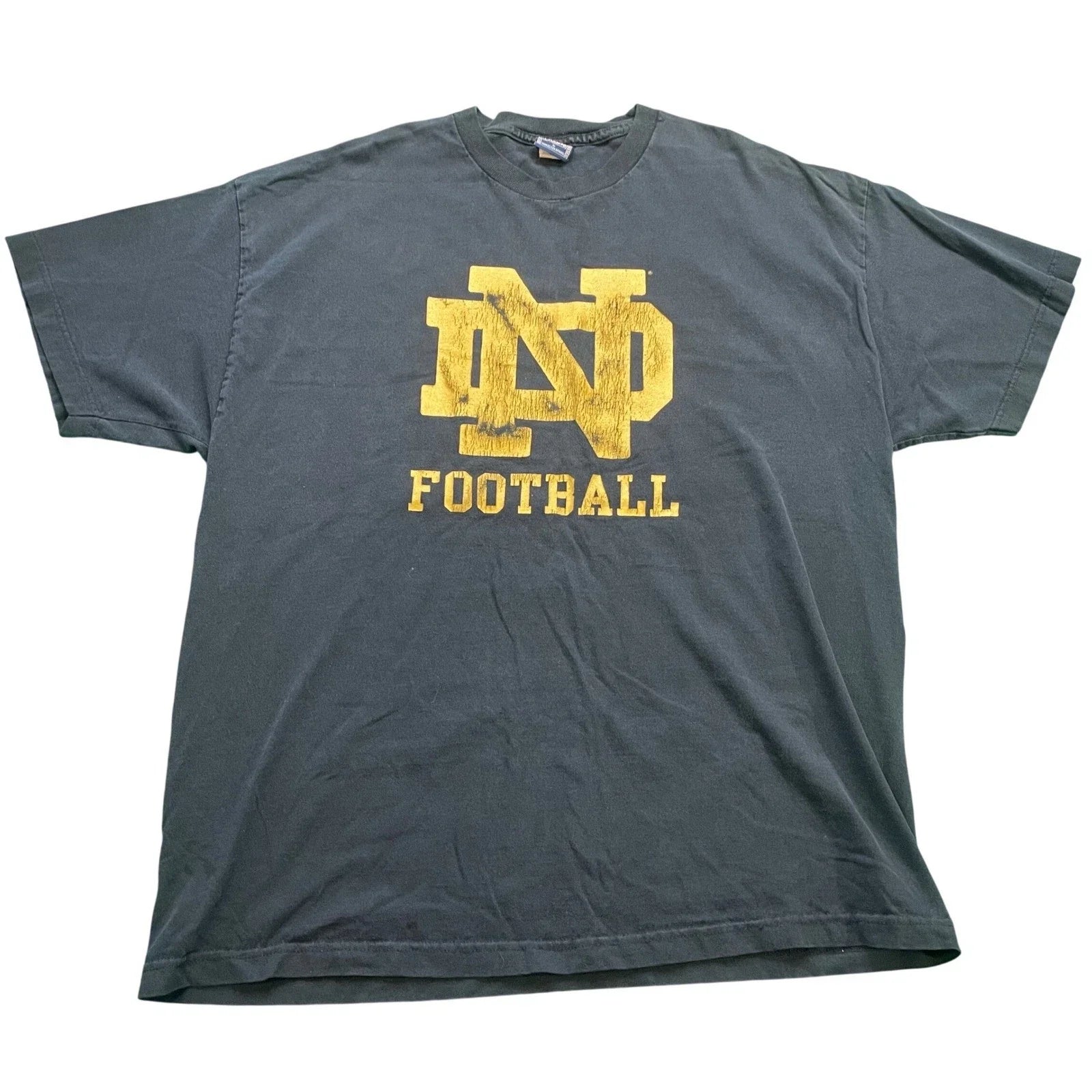 Vintage Notre Dame Football Shirt XL Navy Blue Champs Team Fighting Irish Unisex T-shirt, Sweatshirt, Hoodie, Long Sleeve Tee - T-Shirt, Sweatshirt, Hoodie