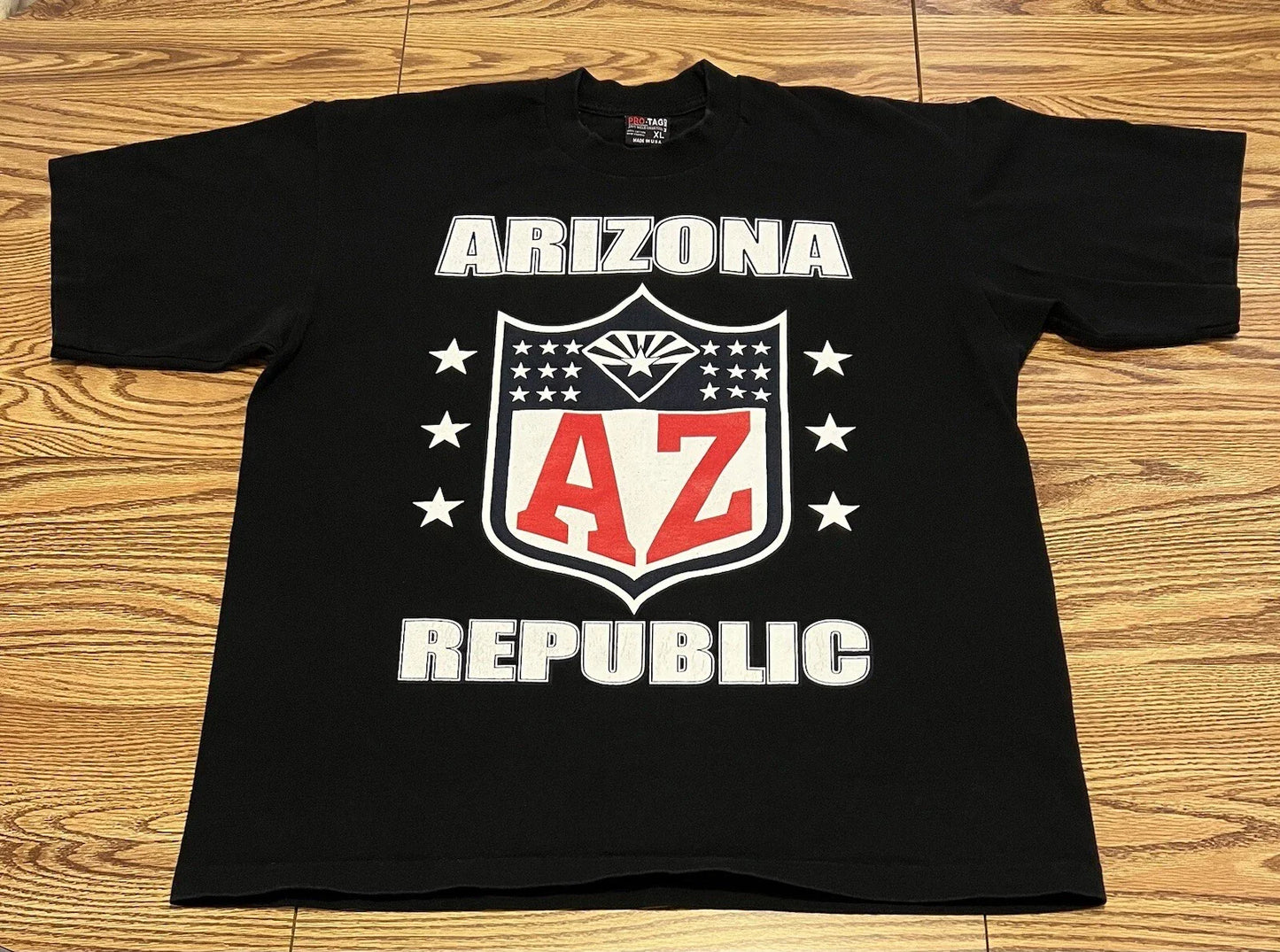 Arizona Republic T Shirt Black Shield Y2K Boxy Rap Mens XL Pro-Tag USA Unisex T-shirt, Sweatshirt, Hoodie, Long Sleeve Tee - T-Shirt, Sweatshirt, Hoodie