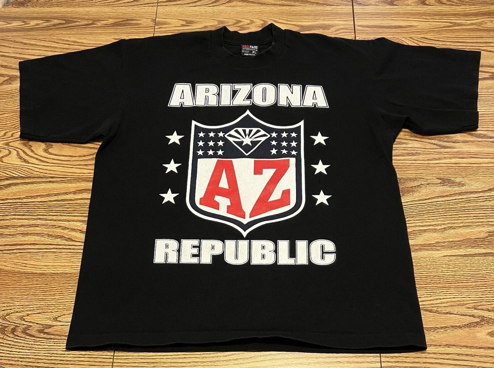 Arizona Republic T Shirt Black Shield Y2K Boxy Rap Mens XL Pro-Tag USA Unisex T-shirt, Sweatshirt, Hoodie, Long Sleeve Tee - T-Shirt, Sweatshirt, Hoodie