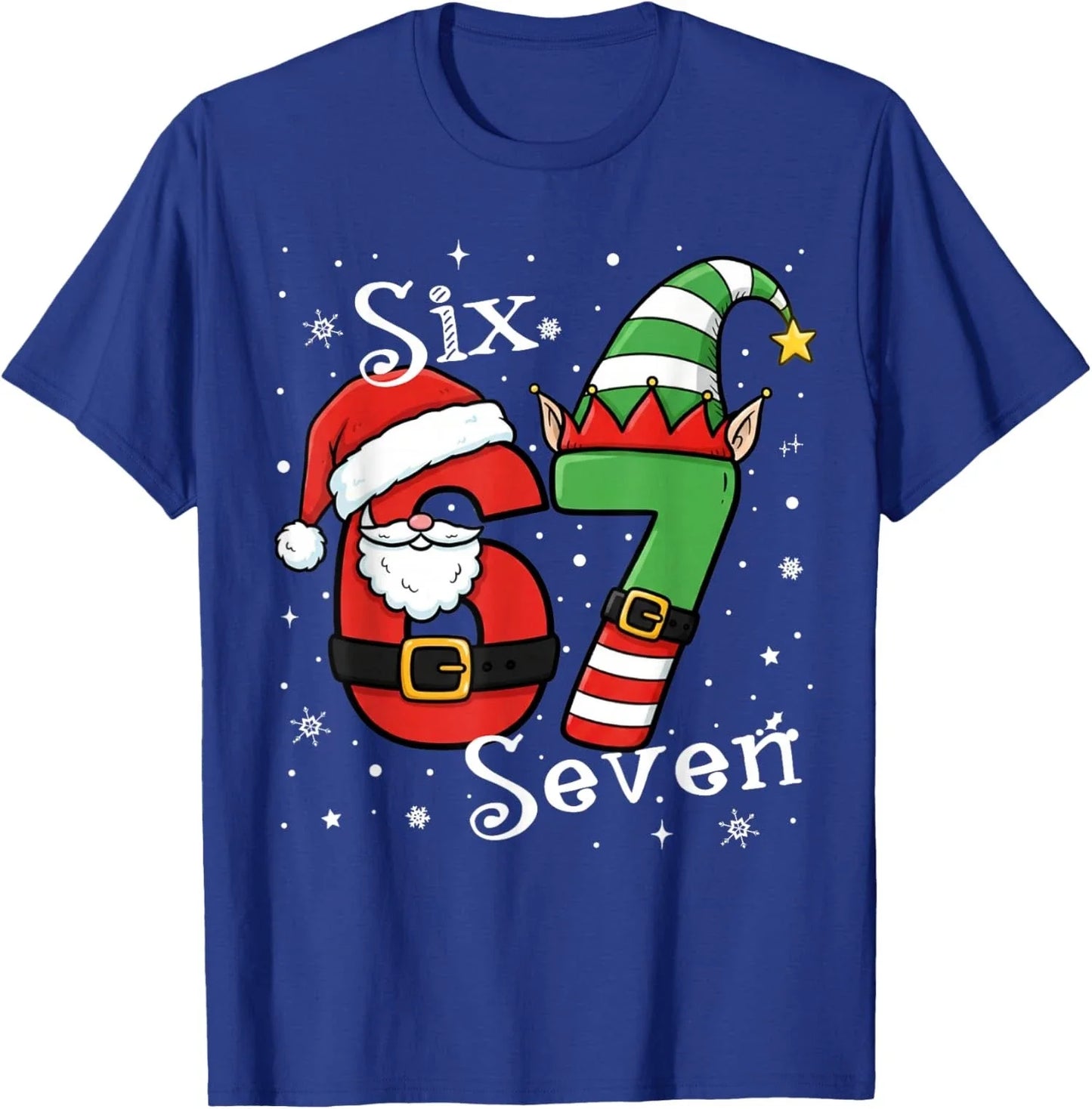 Funny Six Seven 67 Meme 6 7 Elf Santa Christmas Unisex T-Shirt Unisex T-shirt, Sweatshirt, Hoodie, Long Sleeve Tee - T-Shirt, Sweatshirt, Hoodie