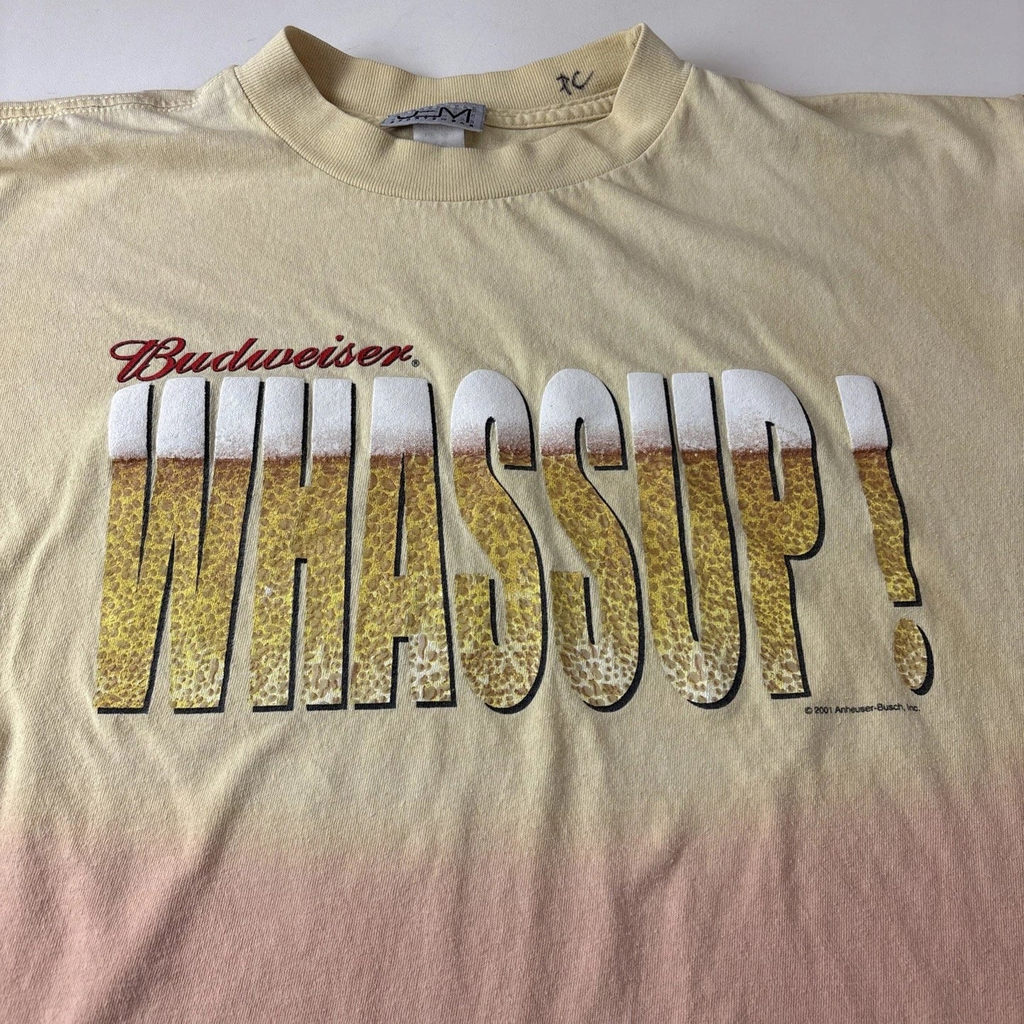 Vtg Y2K Whassup Budweiser Promo Beer Graphic 2001 T-Shirt size M/L? has hole* Unisex T-shirt, Sweatshirt, Hoodie, Long Sleeve Tee - T-Shirt, Sweatshirt, Hoodie