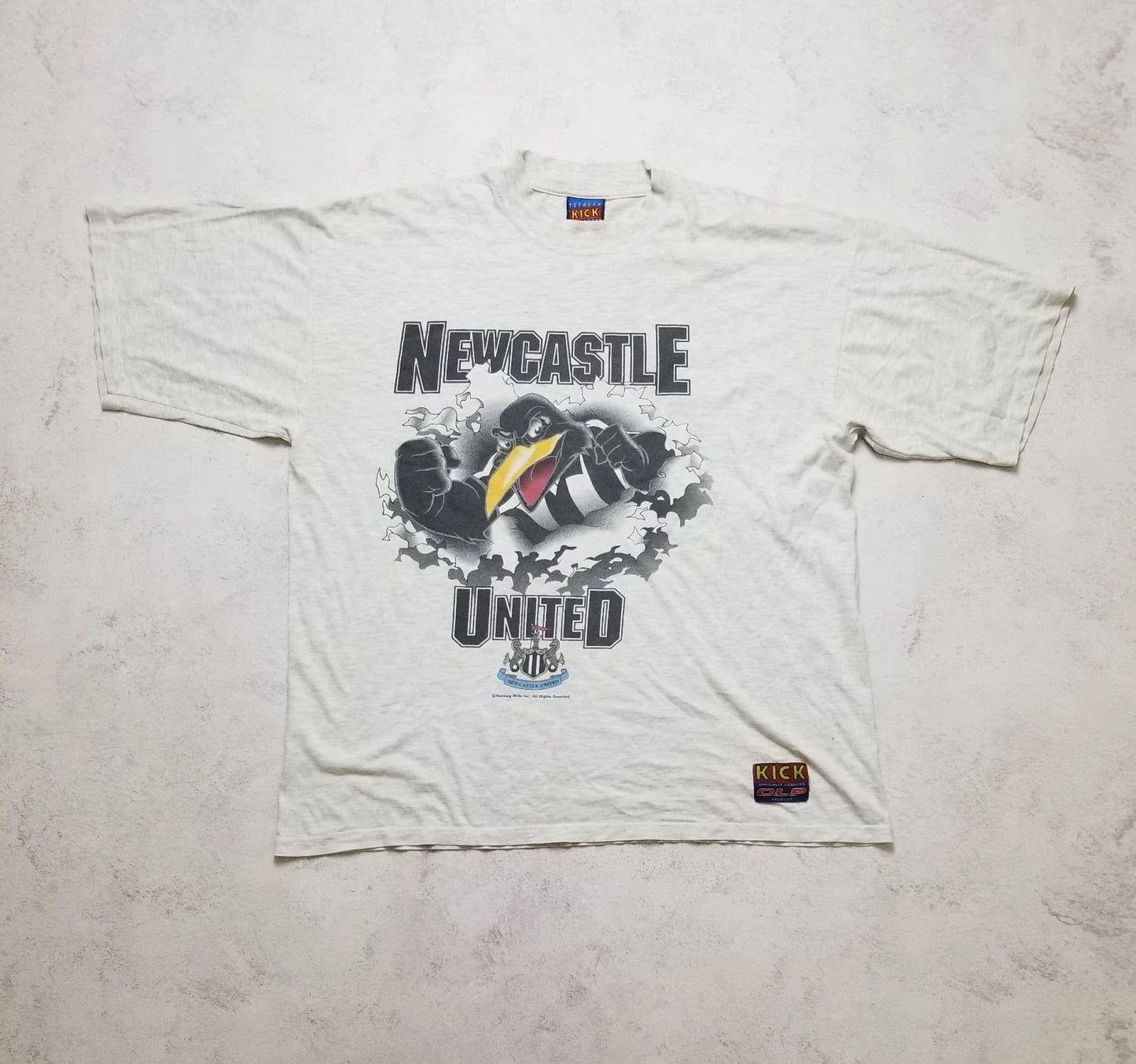 Vintage 1990s Kick O.L.P Newcastle United Soccer Toon Army Breakthrough TShirt Unisex T-shirt, Sweatshirt, Hoodie, Long Sleeve Tee - T-Shirt, Sweatshirt, Hoodie