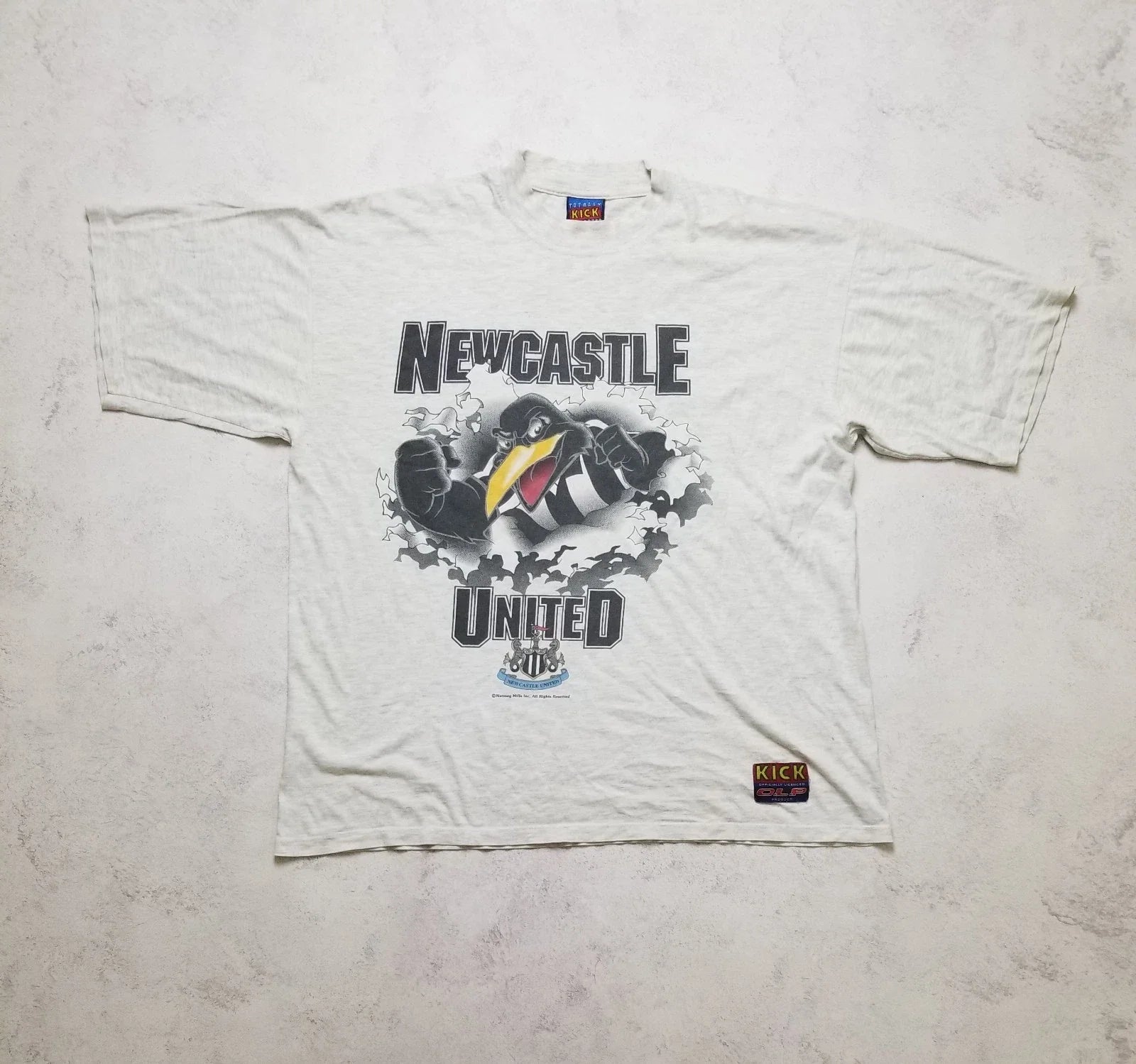 Vintage 1990s Kick O.L.P Newcastle United Soccer Toon Army Breakthrough TShirt Unisex T-shirt, Sweatshirt, Hoodie, Long Sleeve Tee - T-Shirt, Sweatshirt, Hoodie