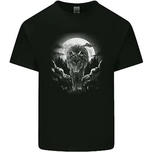 Lone Wolf In the Moonlight Mens Cotton T-Shirt Tee Top Unisex T-shirt, Sweatshirt, Hoodie, Long Sleeve Tee - T-Shirt, Sweatshirt, Hoodie