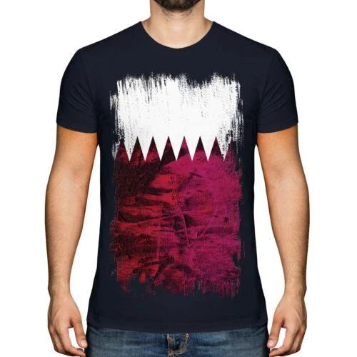 Katar Grunge Flagge Herren T-Shirt Qa ? Ar Fuball Katarische Geschenk Unisex T-shirt, Sweatshirt, Hoodie, Long Sleeve Tee - T-Shirt, Sweatshirt, Hoodie
