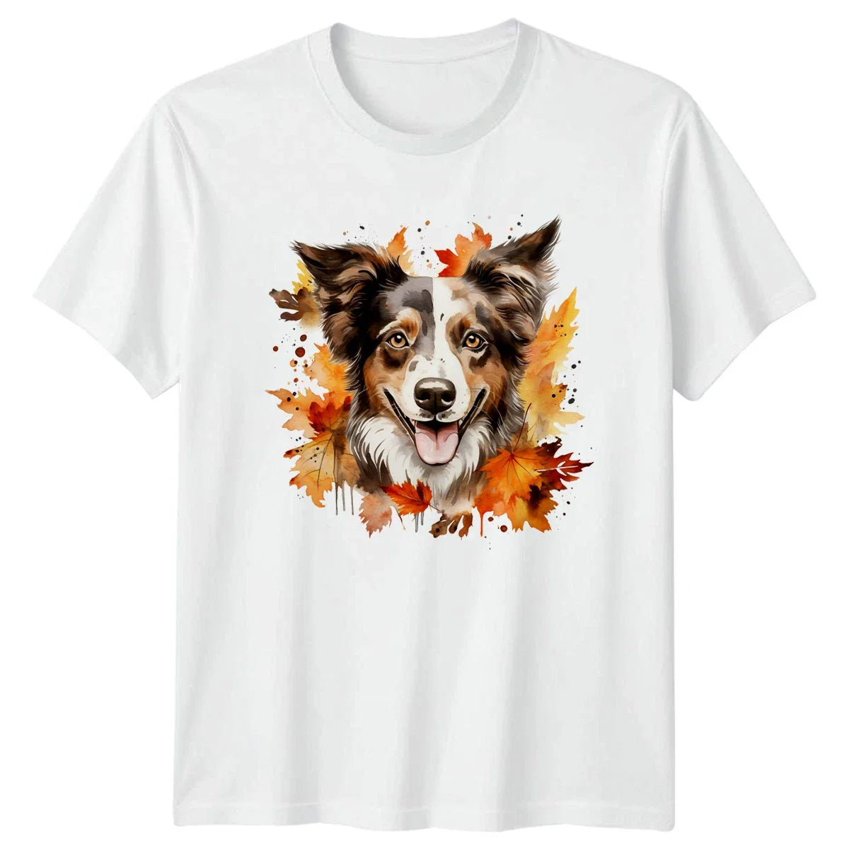 Cute Fall Dog Watercolor Clipart T-Shirt Aussie Dog Gift For Him And Her Unisex T-shirt, Sweatshirt, Hoodie, Long Sleeve Tee - T-Shirt, Sweatshirt, Hoodie