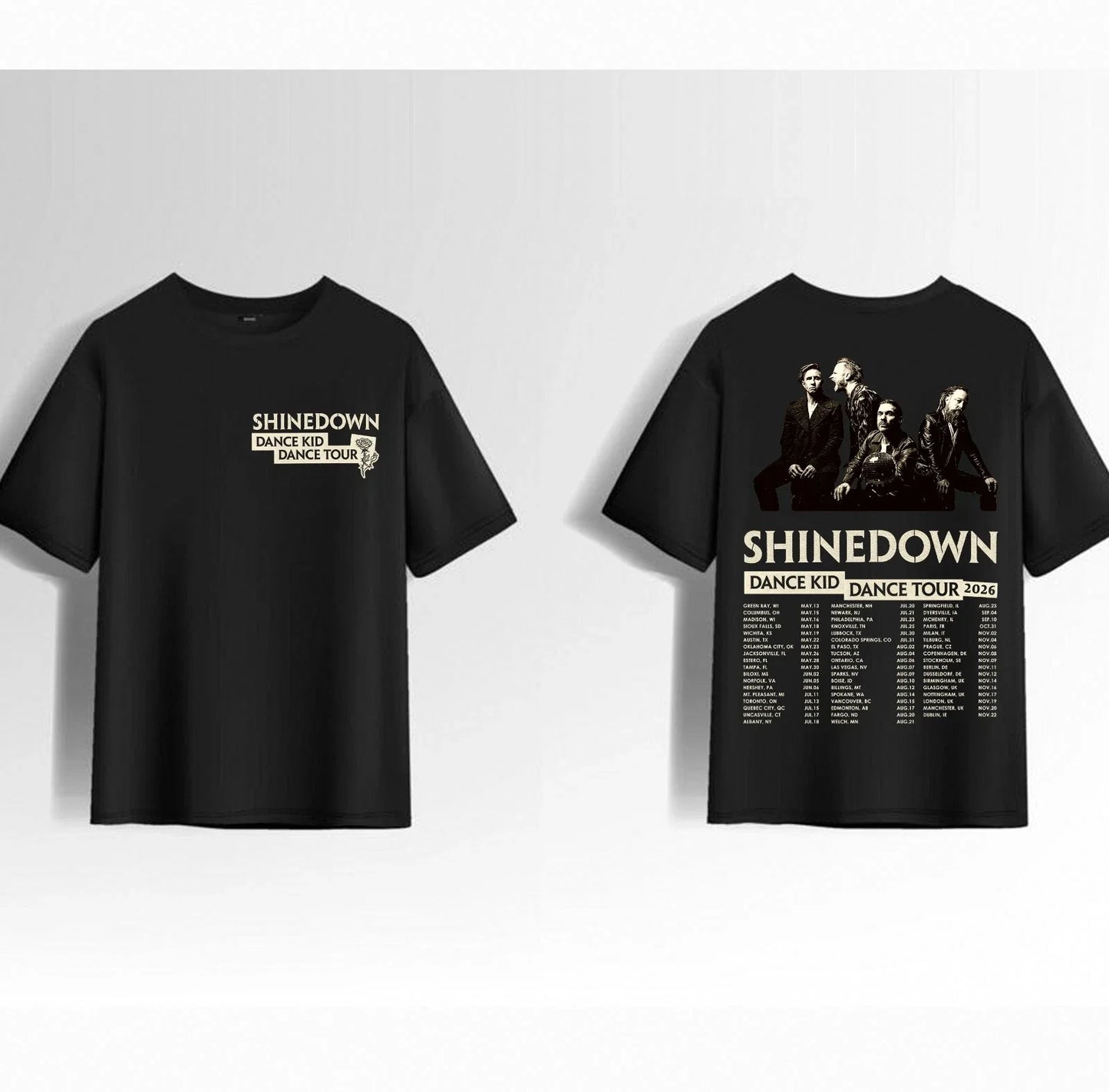 Shinedown Dance Kid Dance Act II 2026 World T- Shirt Unisex T-shirt, Sweatshirt, Hoodie, Long Sleeve Tee - T-Shirt, Sweatshirt, Hoodie