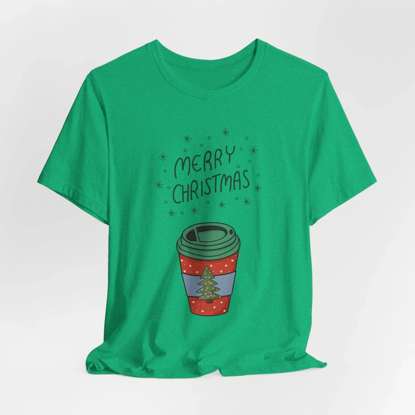 Bella + Canvas Merry Christmas Coffee Shirt Unisex Holiday Latte Tee Gift Unisex T-shirt, Sweatshirt, Hoodie, Long Sleeve Tee - T-Shirt, Sweatshirt, Hoodie