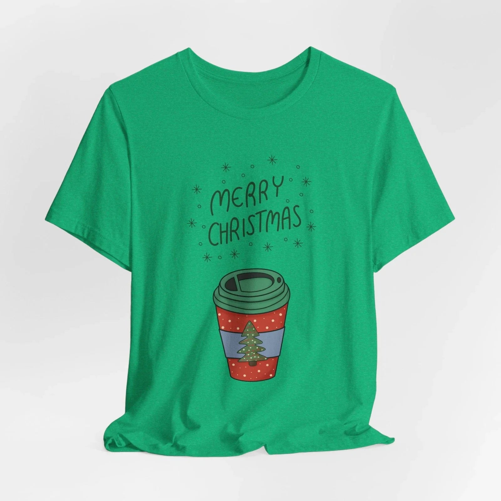 Bella + Canvas Merry Christmas Coffee Shirt Unisex Holiday Latte Tee Gift Unisex T-shirt, Sweatshirt, Hoodie, Long Sleeve Tee - T-Shirt, Sweatshirt, Hoodie